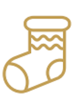 Illustration of a Christmas stocking.