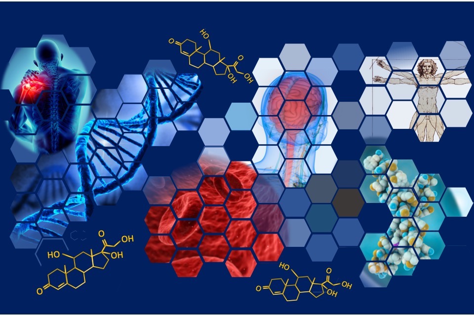 An illustration of molecules